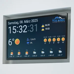 Icon Infodisplay im Treppenhaus mit Wetter und Uhrzeit